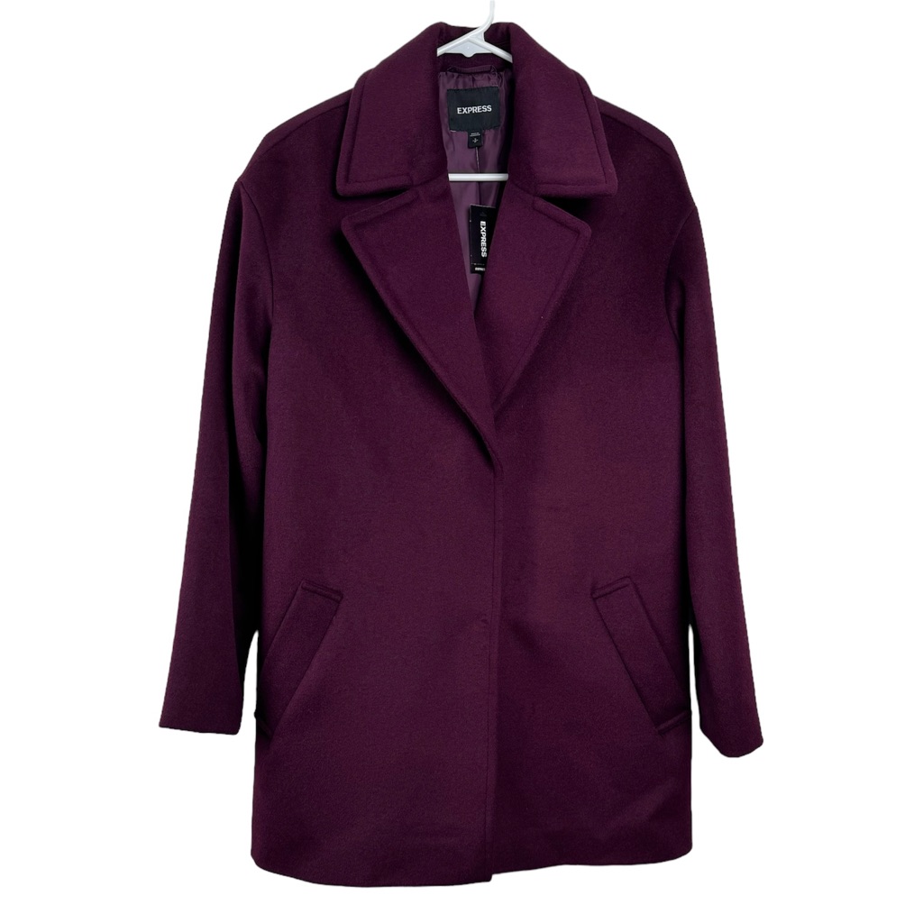 Express Nwt Purple Wool Blend Coat Size S